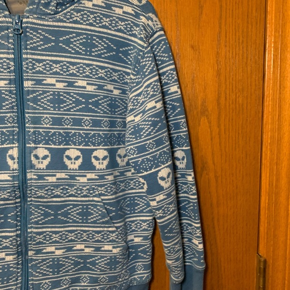 Old Navy Boys Zip-Up Skull Hoodie (Size M 8) - Picture 5 of 11